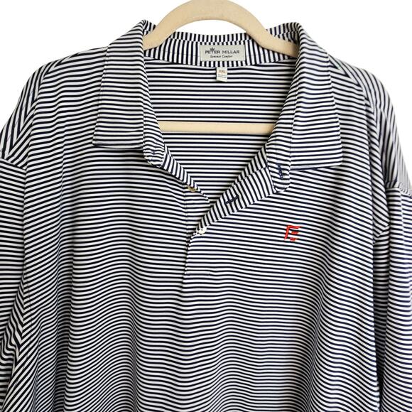 Peter Millar Summer Comfort Polo Peter Millar Polo Golf Polo Shirt Men XXL Navy - Picture 2 of 9